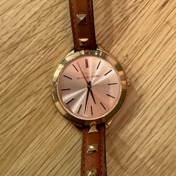 Michael Kors Gold and Brown Women's Watch - Picture 2 of 5